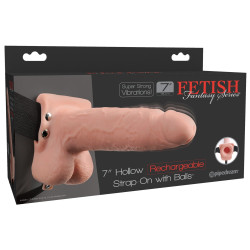 7“ Hollow Strap-on with Balls - Fetish Fantasy Series