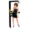 Trägerloses Lack Kleid mit Gürtel - Black Level