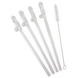 Glas-Trinkhalm Willy 4er Set