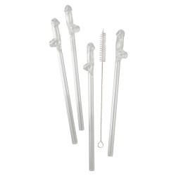 Glas-Trinkhalm Willy 4er Set