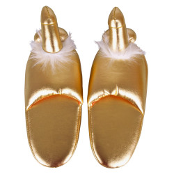 Penis-Hausschuhe Gold