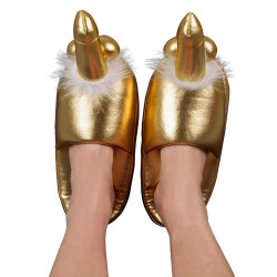 Penis-Hausschuhe Gold