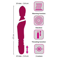Warming & Thrusting Vibe - Massagestab mit beweglichem Kopf und Stossfunktion