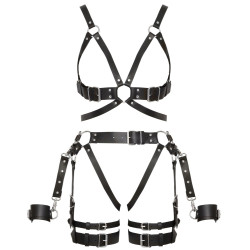 Mehrteiliges Bondage Harness-Set aus Leder