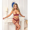 Strapsset - Ouvert-Set mit BH und Straps-Slip