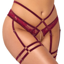 Strapsset - Ouvert-Set mit BH und Straps-Slip