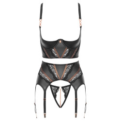 Hebe Strapsset - Hebe-BH, Strapsgürtel & Ouvert-String