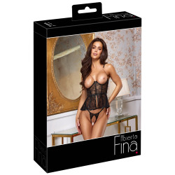 Ouvert-Set mit Top & String - Feine Spitze und edler Wetlook