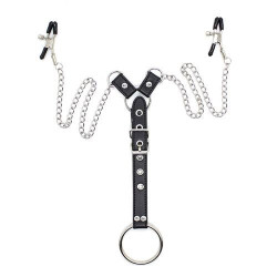 Penitence Man – BDSM Brustwarzenklemmen mit Bondage Fessel