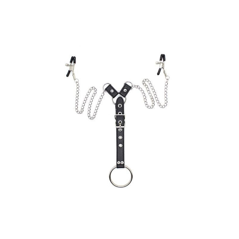 Penitence Man – BDSM Brustwarzenklemmen mit Bondage Fessel