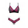 Obsessive - Ouvert BH-Set Rosenty - Schwarz/Lila