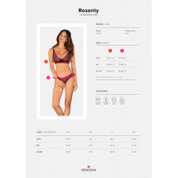 Obsessive - Ouvert BH-Set Rosenty - Schwarz/Lila