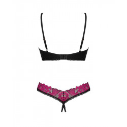 Obsessive - Ouvert BH-Set Rosenty - Schwarz/Lila