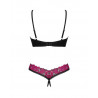 Obsessive - Ouvert BH-Set Rosenty - Schwarz/Lila