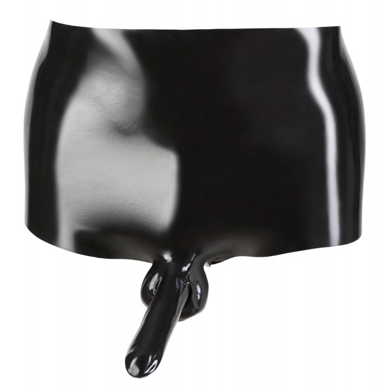 Latex Pants mit Penis & Hodenhülle - Schwarz