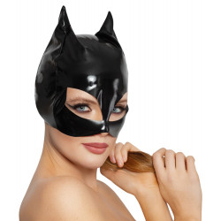 Cat-Look Kopfmaske aus Lack - Black Level