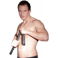 Leder-Peitsche mit Holzgriff