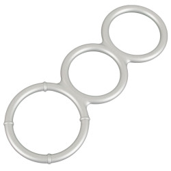 Metallic Silicone Triple cock/ball ring