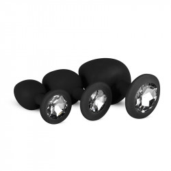 Analplugs aus Silikon mit Diamant - 3er Set | Online bestellen