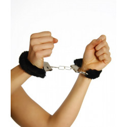 Plüsch-Handschellen - Schwarz