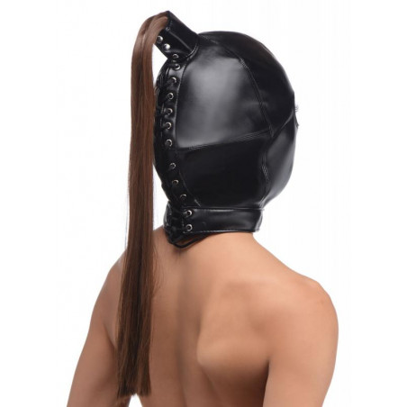 Bondage Maske mit Pferdeschwanz