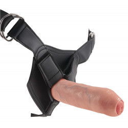 Harness mit 7“ Dildo mit realistischer Vorhaut - King Cock