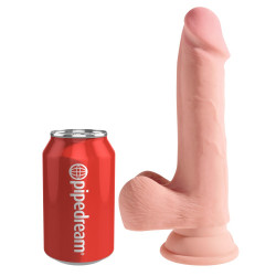 7,5“ Gefühlsechter Naturdildo mit Hoden - King Cock Plus