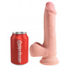 7,5“ Gefühlsechter Naturdildo mit Hoden - King Cock Plus