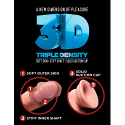 7,5“ Gefühlsechter Naturdildo mit Hoden - King Cock Plus
