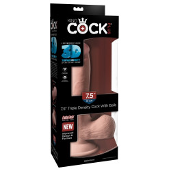7,5“ Gefühlsechter Naturdildo mit Hoden - King Cock Plus