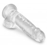 7“ Transparenter Naturdildo mit Hoden - King Cock Clear