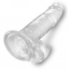 7“ Transparenter Naturdildo mit Hoden - King Cock Clear