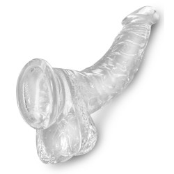 7,5“ Transparenter Naturdildo mit Hoden - King Cock Clear