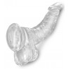 7,5“ Transparenter Naturdildo mit Hoden - King Cock Clear