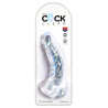 7,5“ Transparenter Naturdildo mit Hoden - King Cock Clear