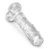 8“ Transparenter Naturdildo mit Hoden - King Cock Clear