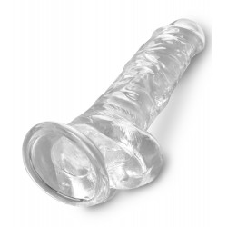 8“ Transparenter Naturdildo mit Hoden - King Cock Clear