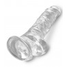 8“ Transparenter Naturdildo mit Hoden - King Cock Clear