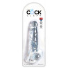 8“ Transparenter Naturdildo mit Hoden - King Cock Clear
