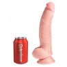 8“ Gefühlsechter Naturdildo mit Hoden - King Cock Plus