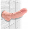 8“ Gefühlsechter Naturdildo mit Hoden - King Cock Plus