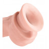 8“ Gefühlsechter Naturdildo mit Hoden - King Cock Plus