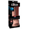 8“ Gefühlsechter Naturdildo mit Hoden - King Cock Plus