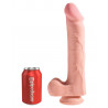 12“ Gefühlsechter Naturdildo mit Hoden - King Cock Plus