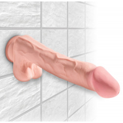 12“ Gefühlsechter Naturdildo mit Hoden - King Cock Plus