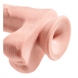 12“ Gefühlsechter Naturdildo mit Hoden - King Cock Plus