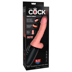 6,5“ Vibrating Cock mit Hoden - King Cock plus