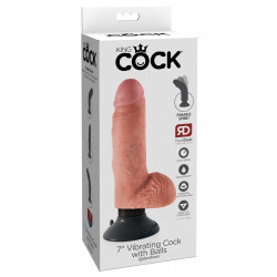 7“ Vibrating Cock mit Hoden - King Cock