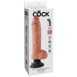 10“ Vibrating Cock mit Hoden - King Cock
