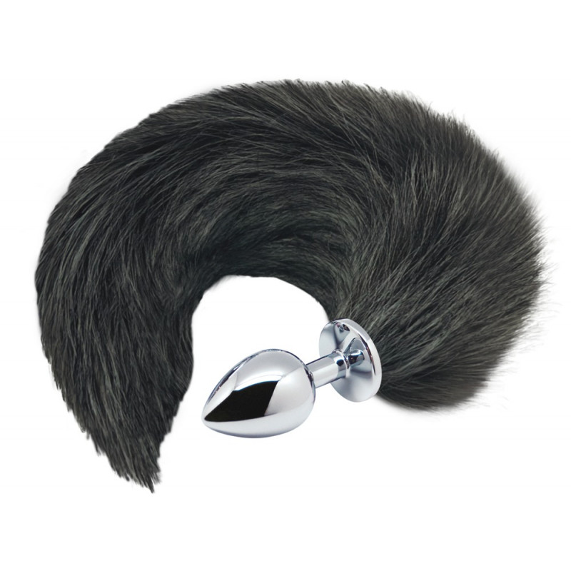 Black&White Fox Tail - Metall Analplug